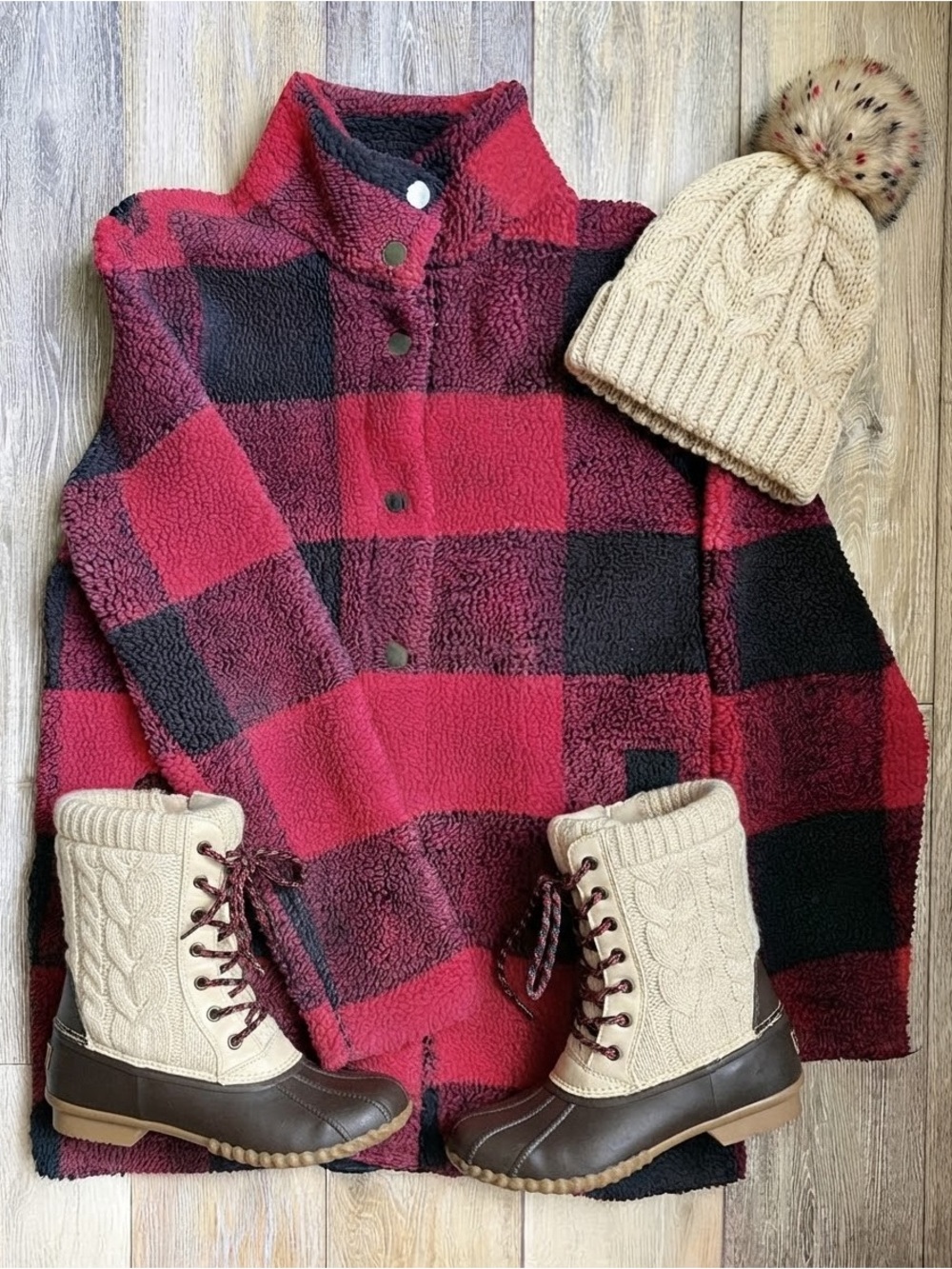 |81802| Maurice's Plaid Fleece Jacket -- SIZE MEDIUM